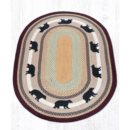 CAPITOL IMPORTING CO 4 x 6 ft. Jute Oval Cabin Bear Patch 88-46-395CB